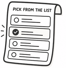 Pick from a list of recommended candidates